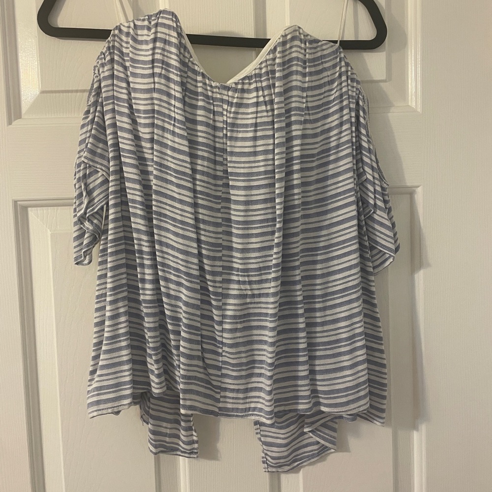 Strapless Off the Shoulder Stripe Top